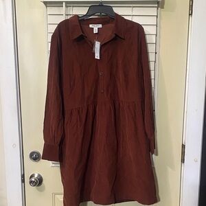 Nine West Brown Button-Up Dress
